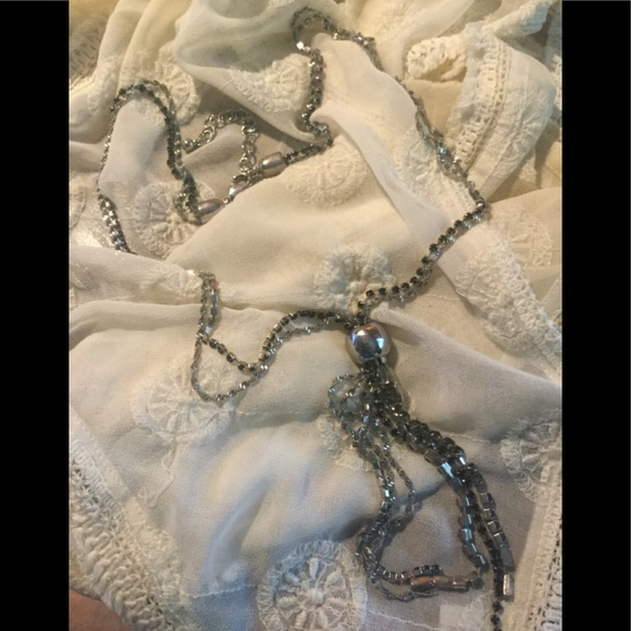 Cache Jewelry - Long Black / Silver Necklace from Cache